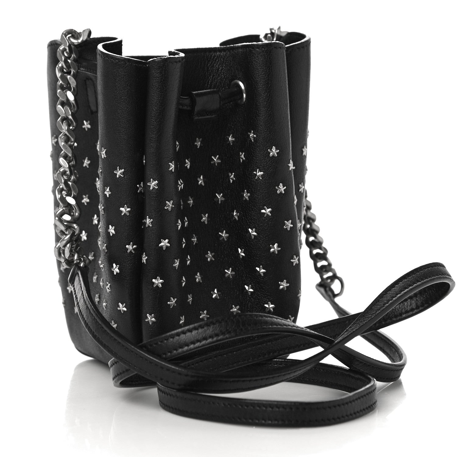 Saint Laurent Calfskin Star Studded Small Emmanuelle Bucket Bag Black 2 of 8