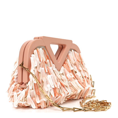 Bottega Veneta Seashell Embellished The Point Triangle Bag Peachy White 3 of 11