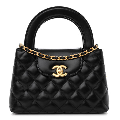 Chanel Shiny Aged Calfskin Quilted Nano Kelly Shopper Black 1 of 11