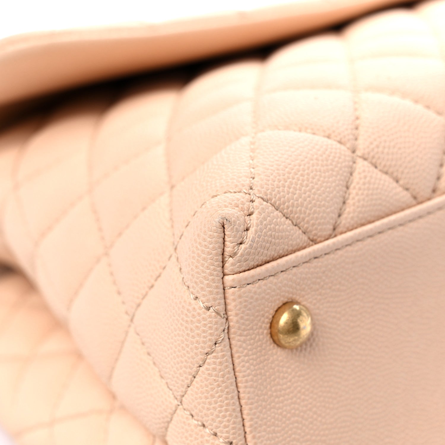 Chanel Caviar Quilted Medium Coco Handle Flap Light Beige 8 of 12