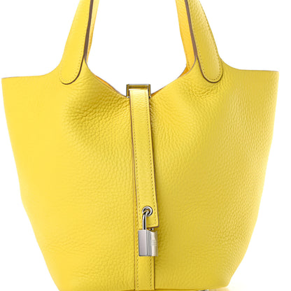 Hermes Taurillon Clemence Picotin Lock 18 PM Lime 8 of 11