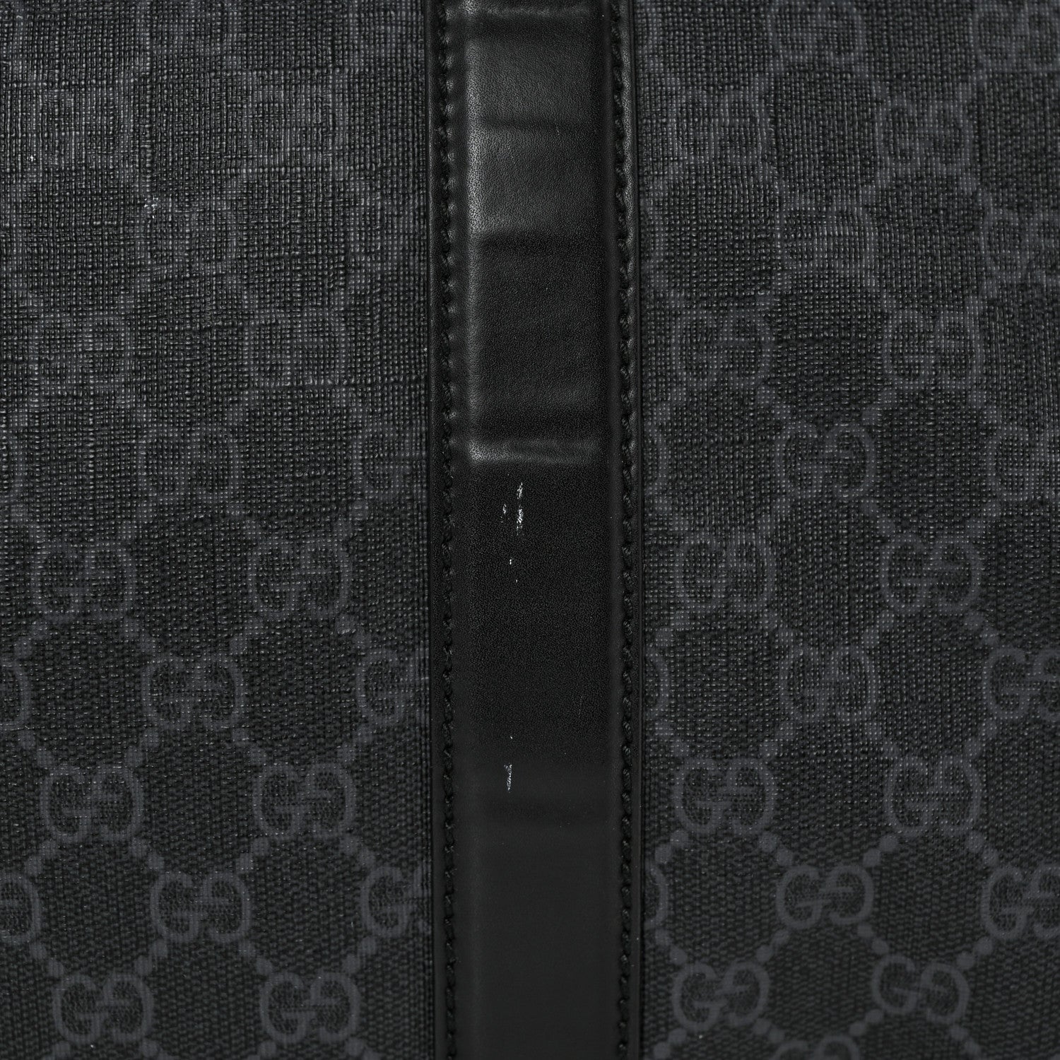 Gucci Soft GG Supreme Monogram Appia Calfskin Web Large Carry On Duffle Bag Black Grey 14 of 23