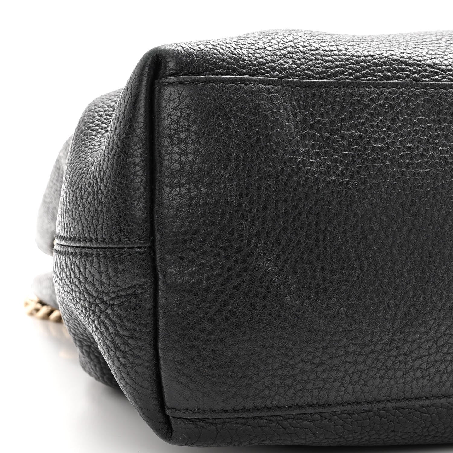 Gucci Pebbled Calfskin Medium Soho Chain Shoulder Bag Black 9 of 16