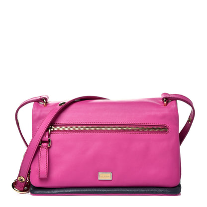 Dolce & Gabbana Calfskin Crossbody Bi-Color Bag Pink Navy 1 of 8