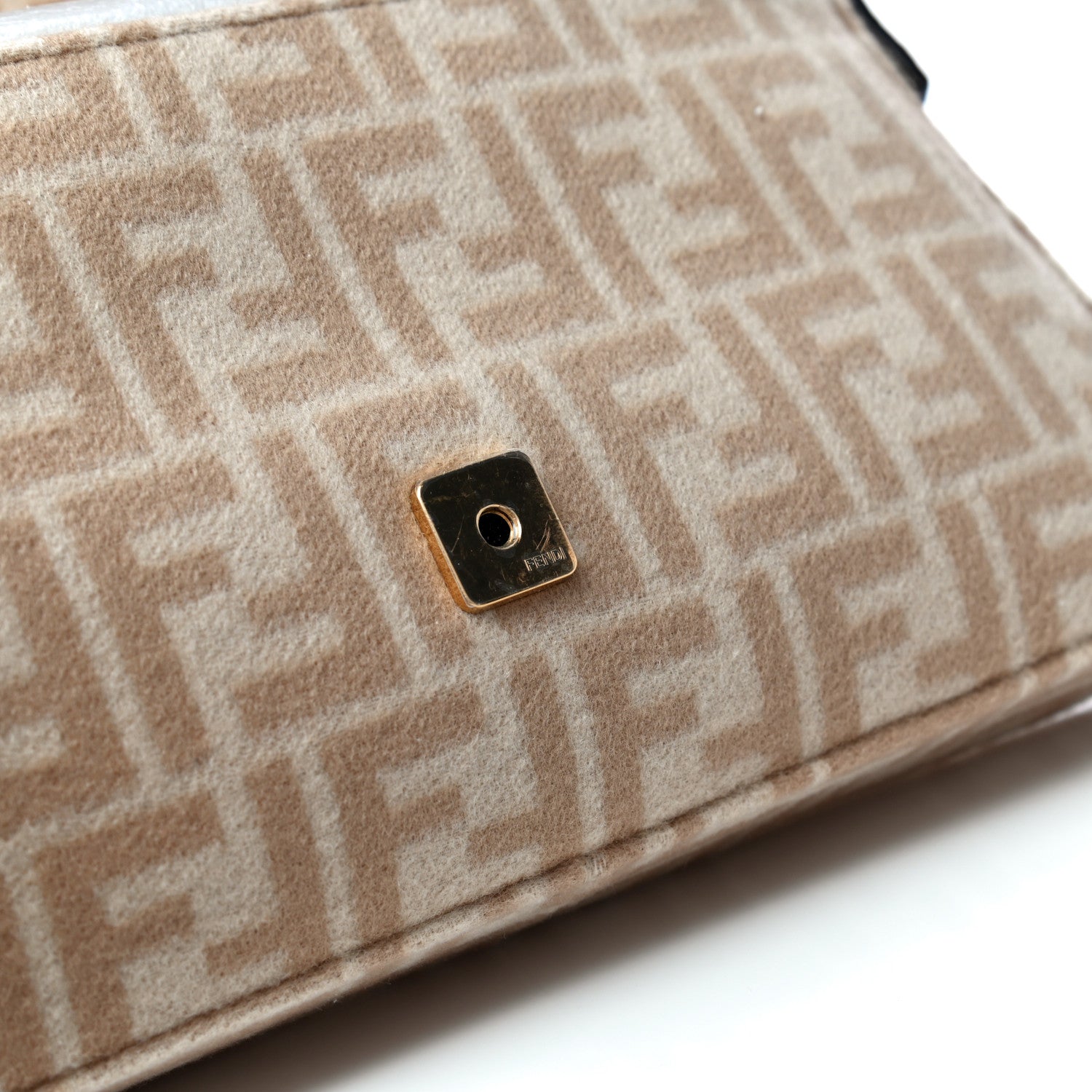 Fendi Wool Cuoio Romano Selleria FF 1974 Baguette 1997 Beige Cammello Camelia 11 of 11