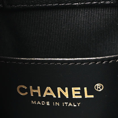 Chanel Caviar Quilted Camellia Small Shopping Bag Black 6 of 10