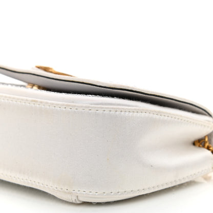 Versace Satin Crystal Virtus Chain Clutch White 9 of 10