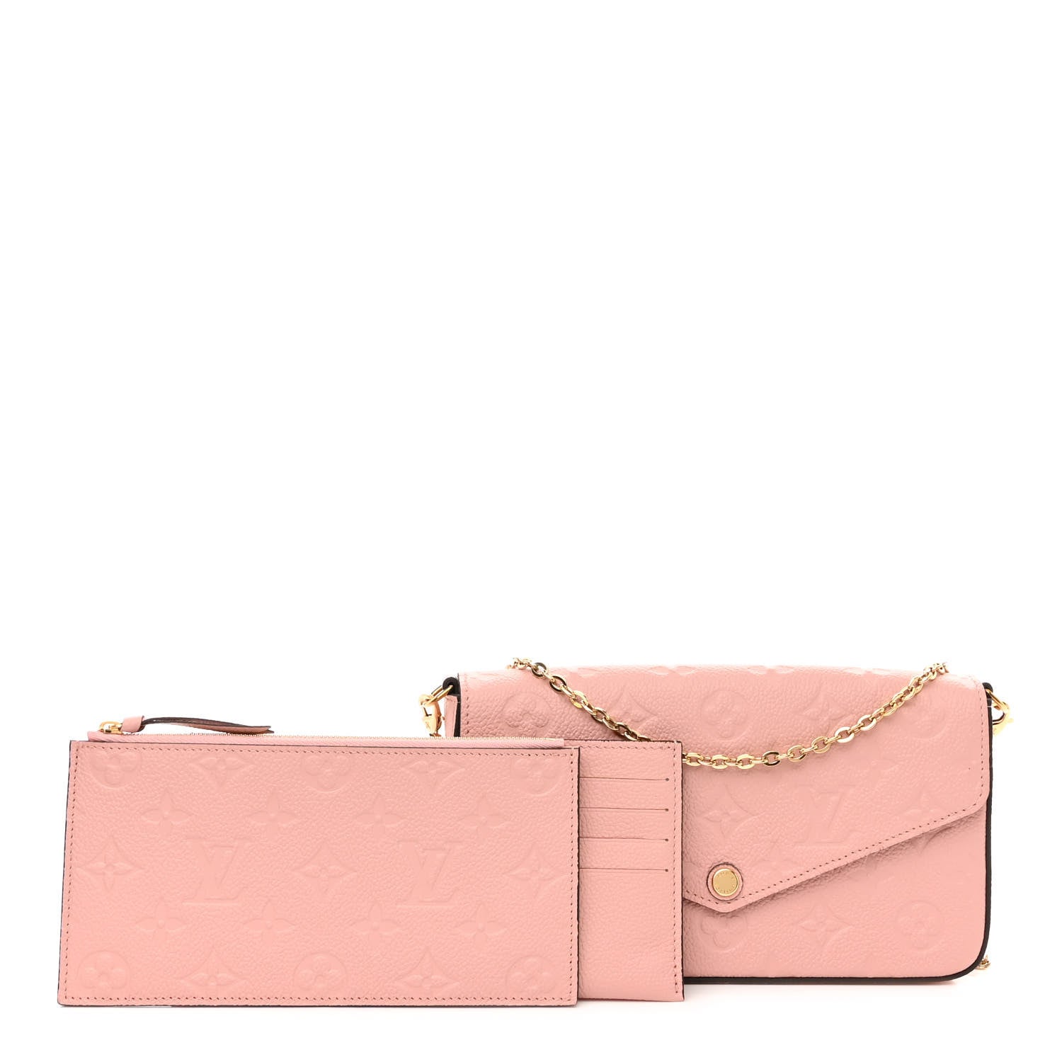 Louis Vuitton Empreinte Pochette Felicie Chain Wallet Rose Poudre 1 of 10