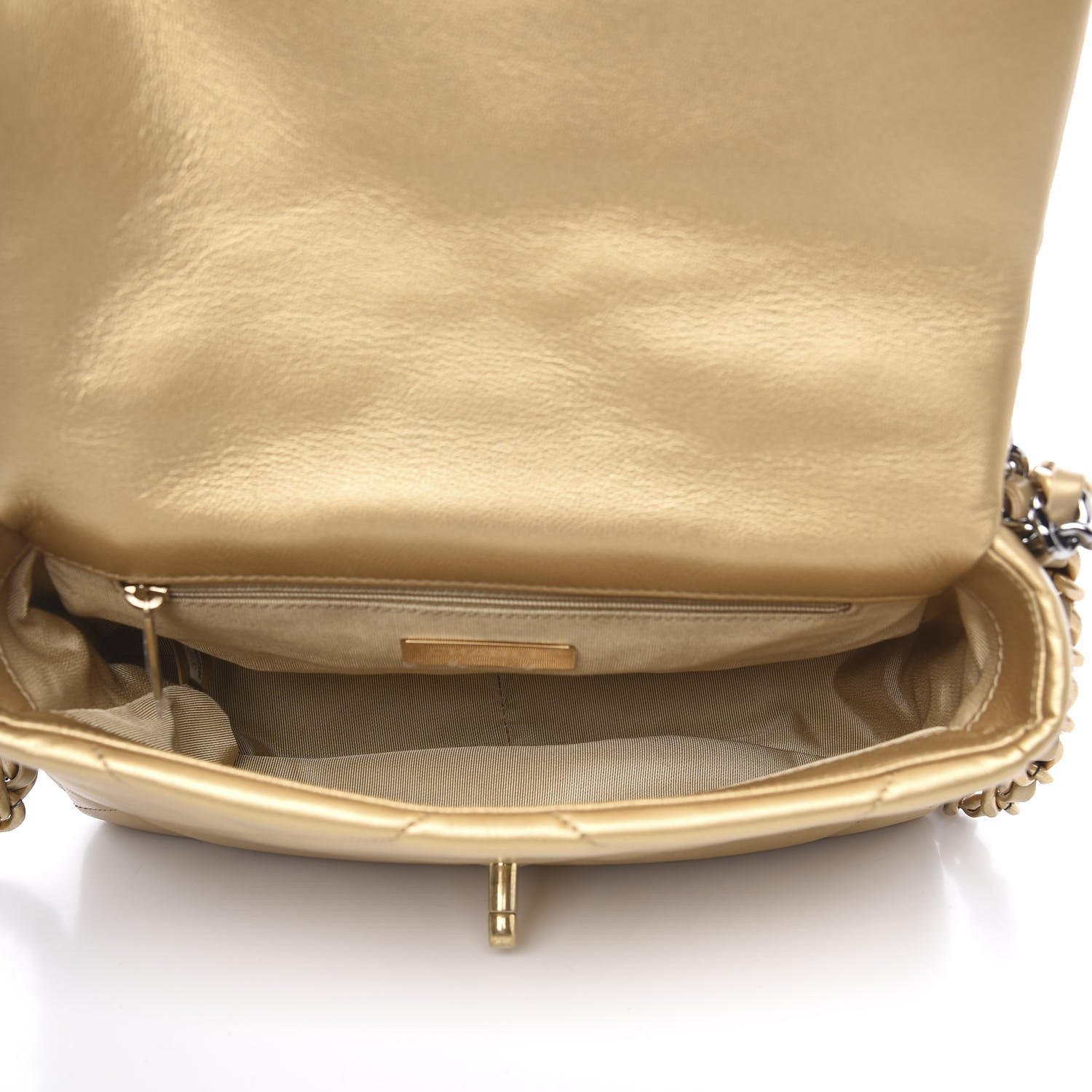 Chanel Metallic Goatskin Quilted Medium 19 Flap Gold 4 of 10