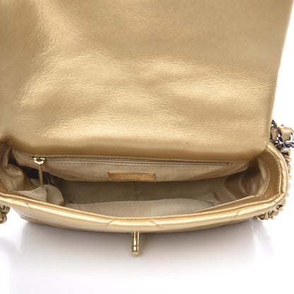 Chanel Metallic Goatskin Quilted Medium 19 Flap Gold 4 of 10