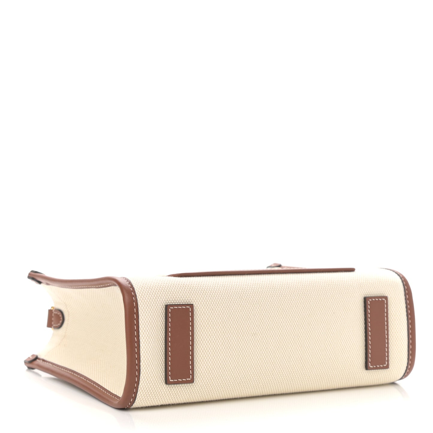 Canvas Smooth Calfskin Mini Two Tone Freya Tote Brown