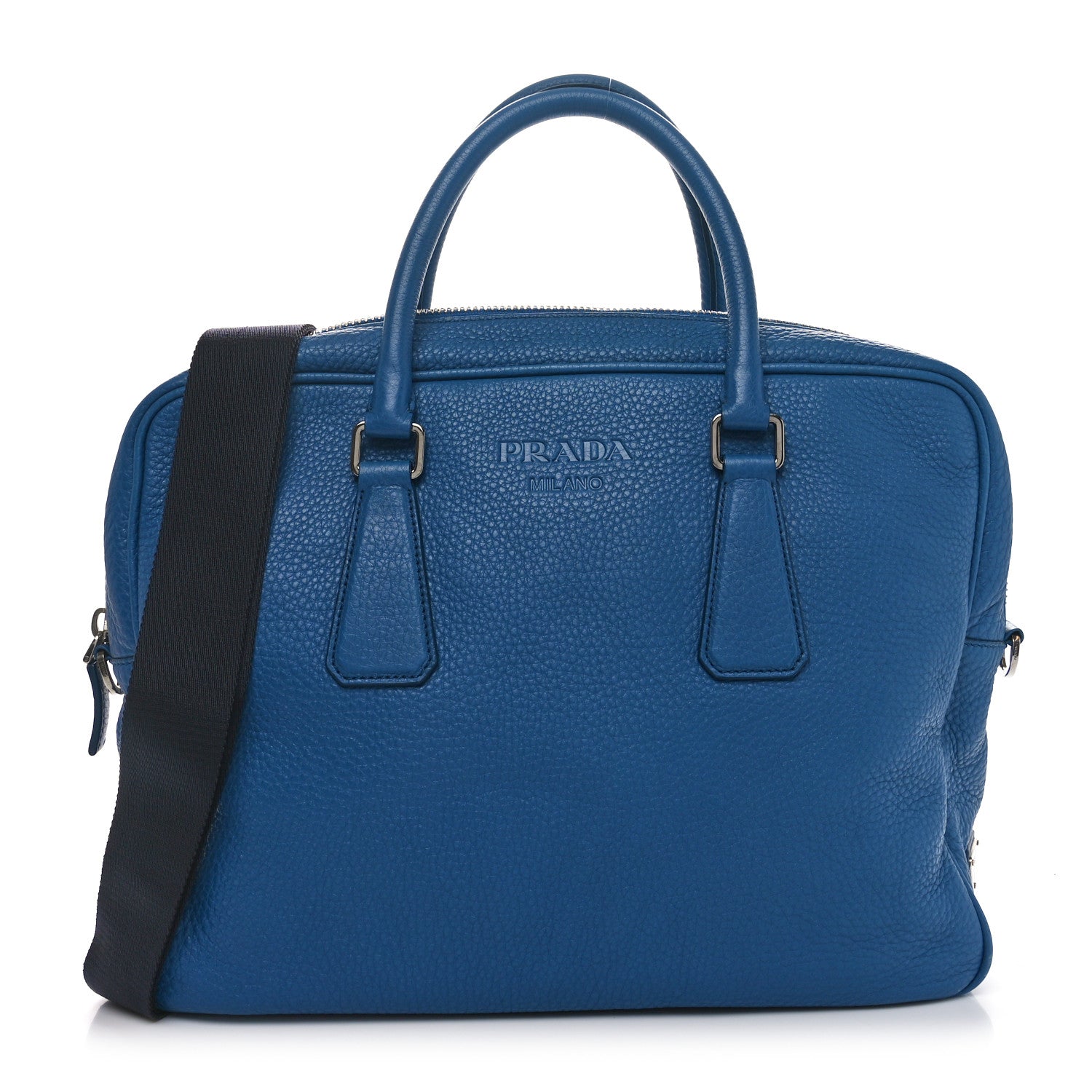 Prada Vitello Daino Briefcase Cobalto 1 of 9