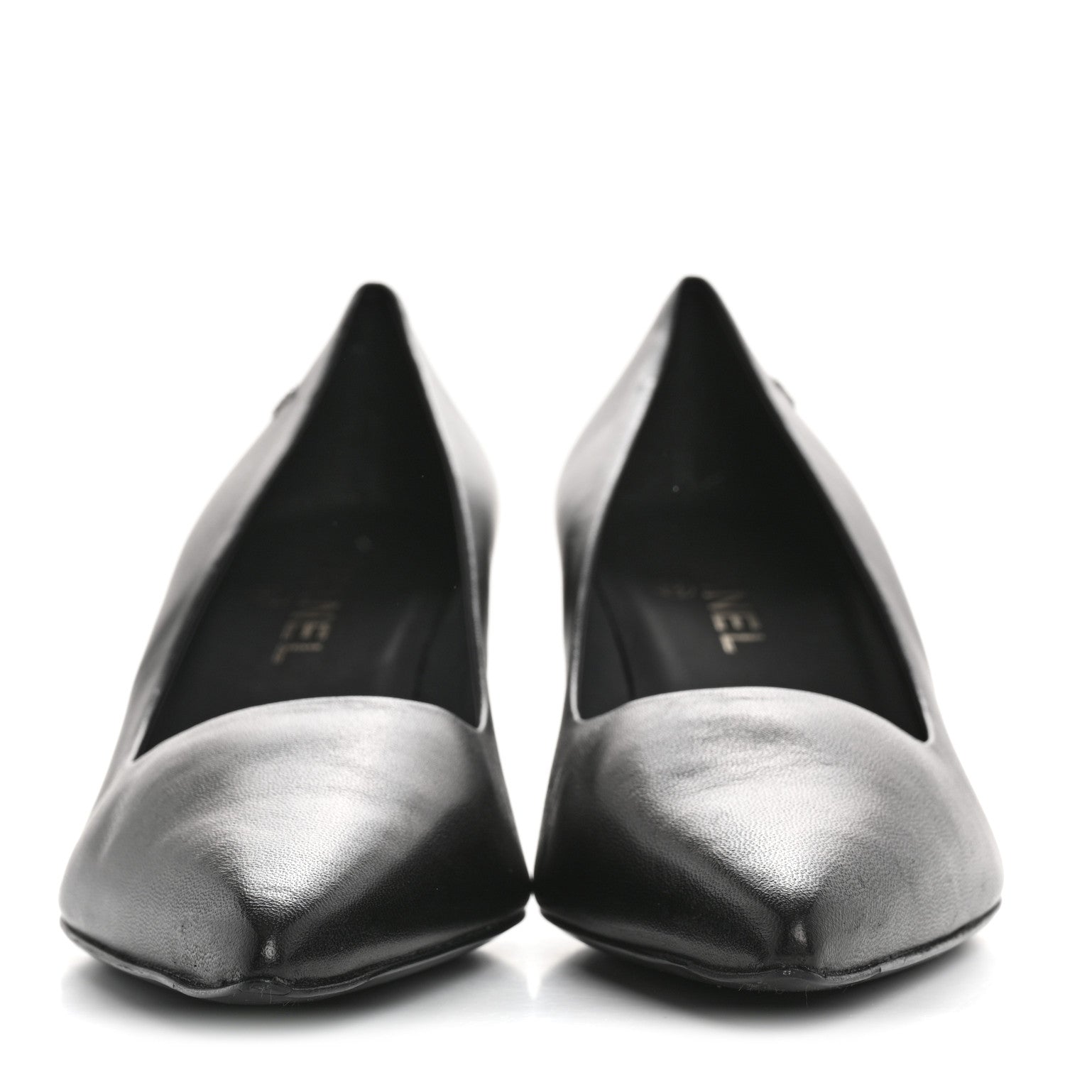 Chanel Lambskin CC Pumps 39.5 Black 3 of 9