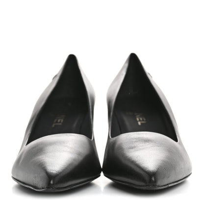 Chanel Lambskin CC Pumps 39.5 Black 3 of 9