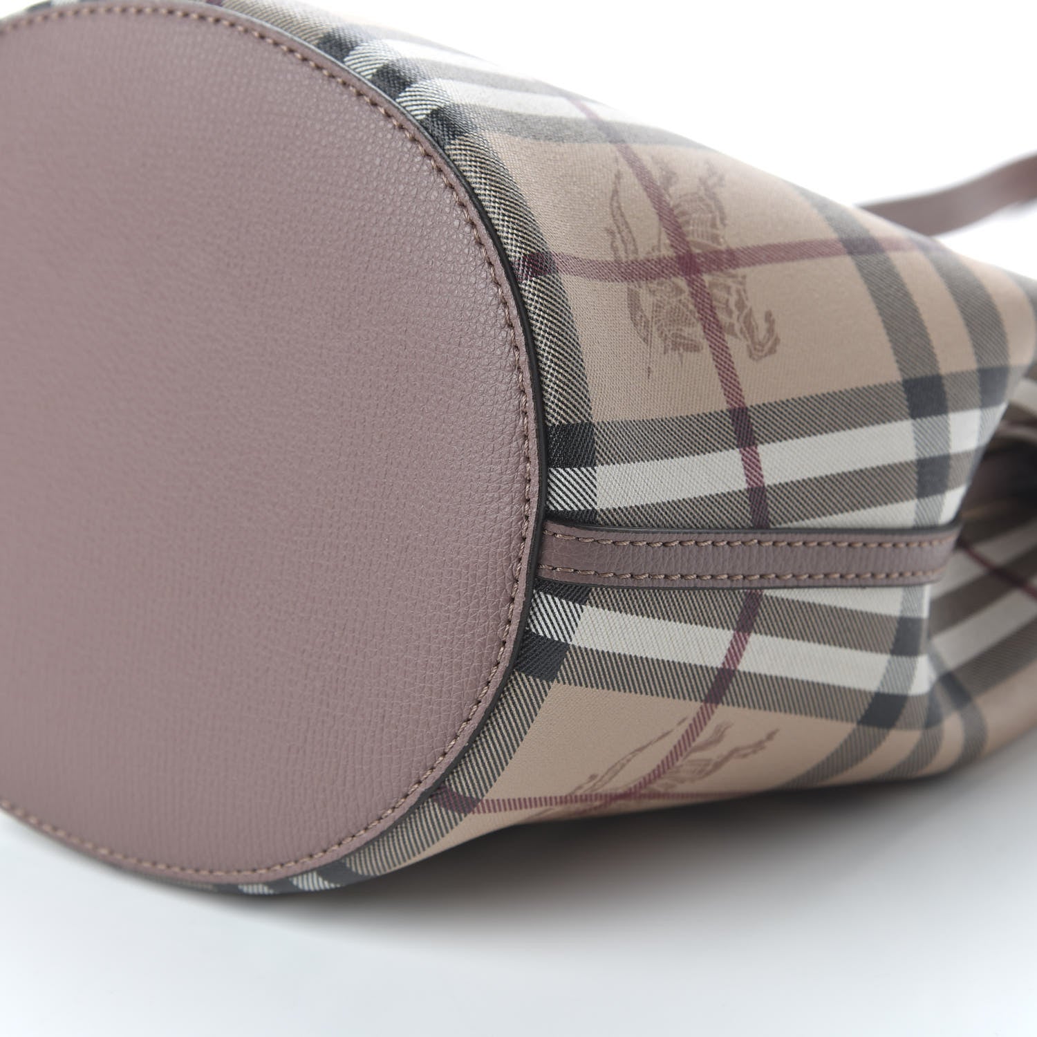 Burberry Haymarket Check Colours Small Lorne Bucket Crossbody Light Elderberry 7 of 8