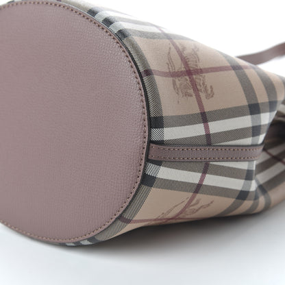 Burberry Haymarket Check Colours Small Lorne Bucket Crossbody Light Elderberry 7 of 8