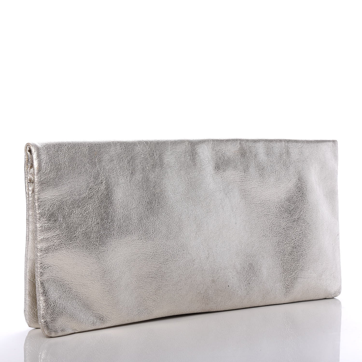 Dolce & Gabbana Metallic Calfskin Flap Clutch Silver 3 of 9