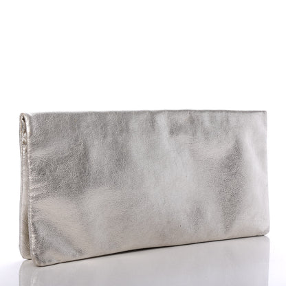 Dolce & Gabbana Metallic Calfskin Flap Clutch Silver 3 of 9