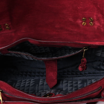Proenza Schouler Suede Fringe Medium PS1 Satchel Red 5 of 7