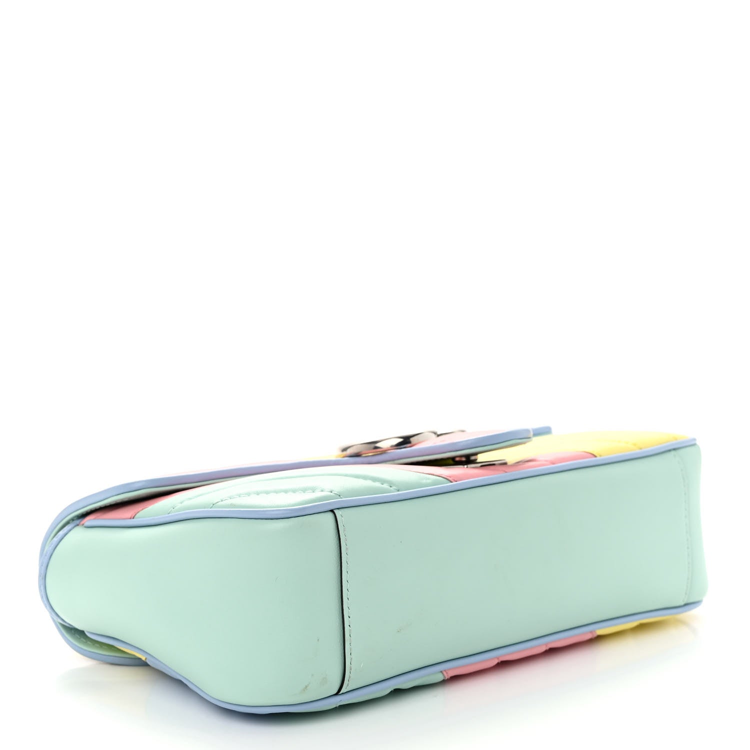 Gucci Calfskin Matelasse Diagonal Small GG Marmont Shoulder Bag Multicolor Pastel 4 of 11