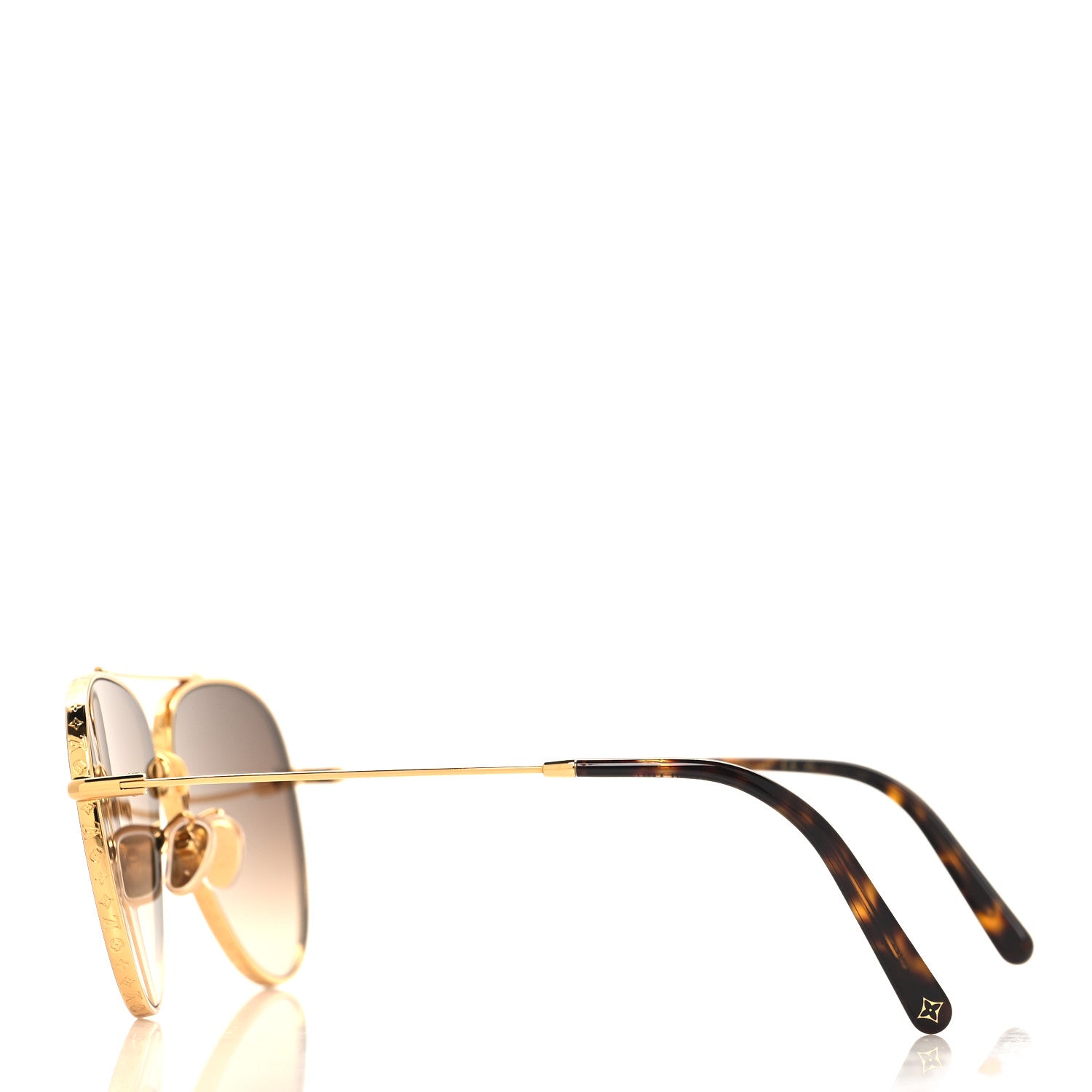 Louis Vuitton Metal The LV Pilot Sunglasses Z1620U Gradient Brown Monogram 3 of 7