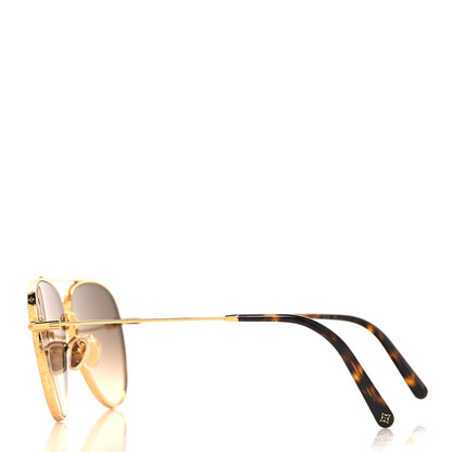 Louis Vuitton Metal The LV Pilot Sunglasses Z1620U Gradient Brown Monogram 3 of 7