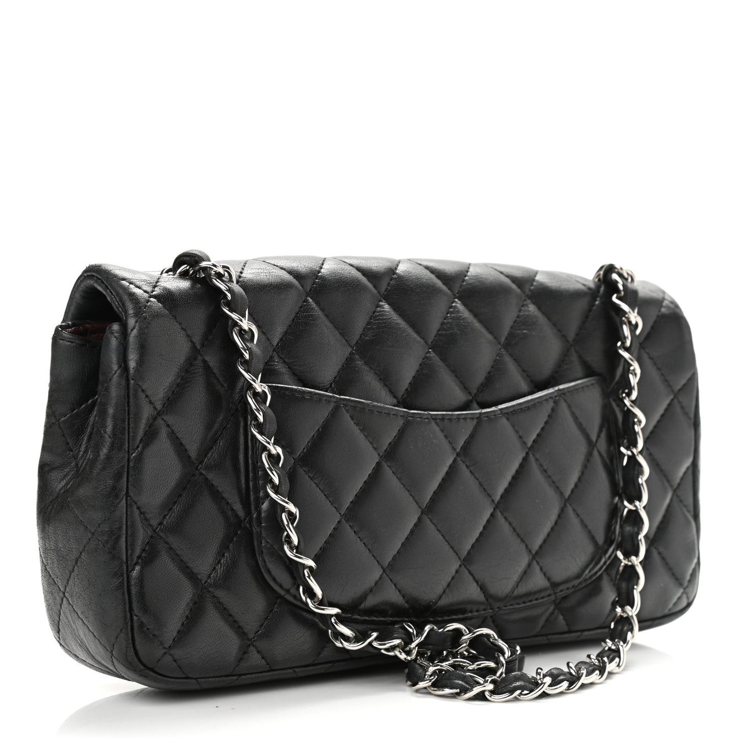 Lambskin Quilted East West Flap Black
