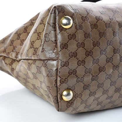 Gucci Crystal Monogram Small Babouska Tote Dark Brown 5 of 25