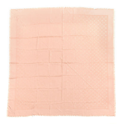 Louis Vuitton Silk Wool Monogram Shawl Rose 1 of 4