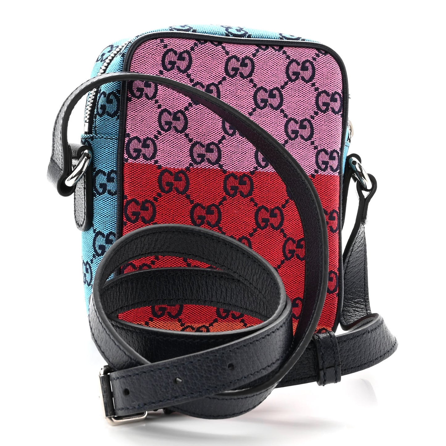 Monogram Multicolor Mini Retro Interlocking G Messenger Blue Rainbow Light Blue