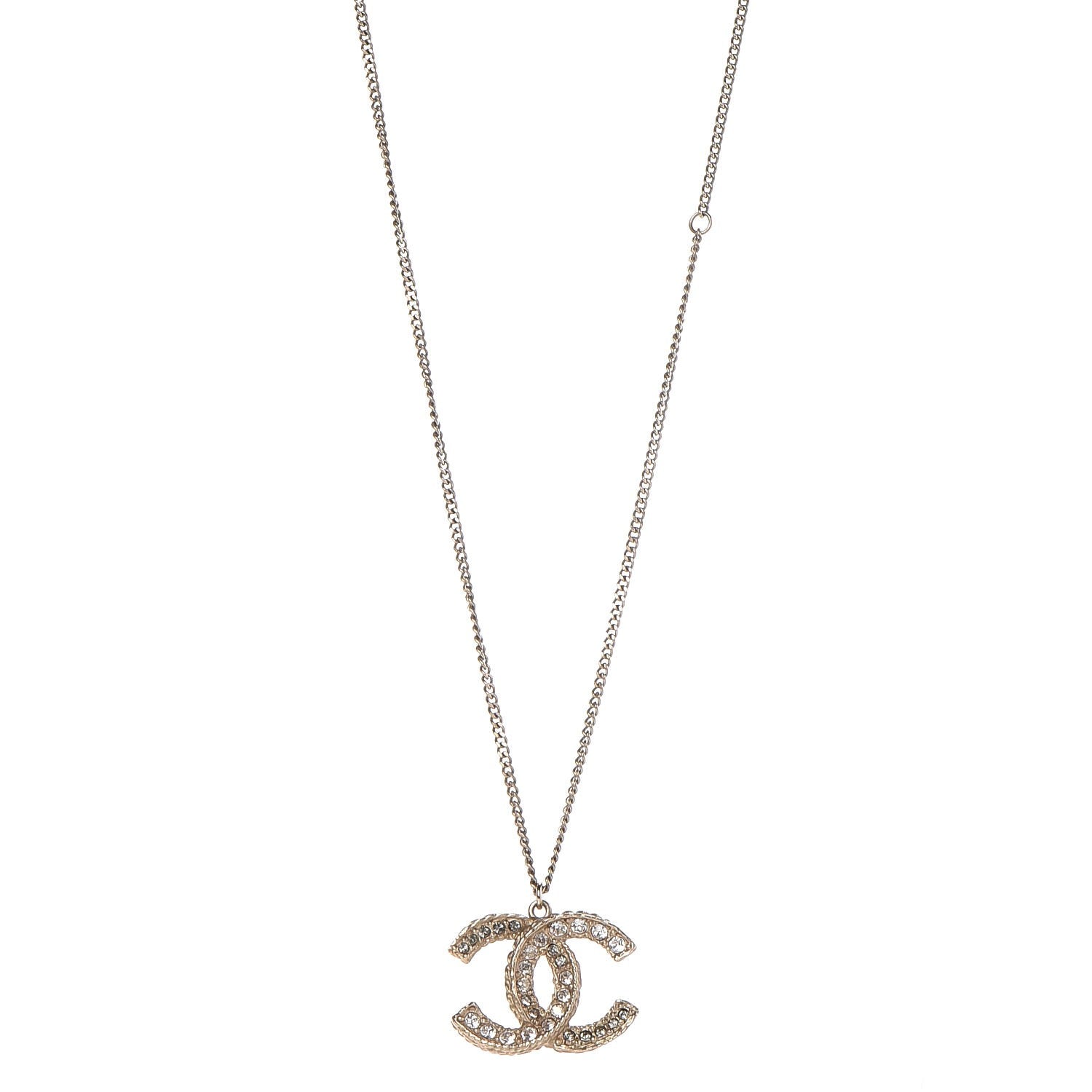 Chanel Crystal CC Necklace Light Gold 1 of 6