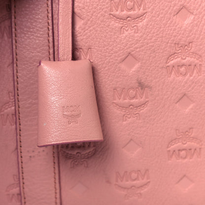 MCM Calfskin Ottomar Monogram Duffle Bag Pink 19 of 24