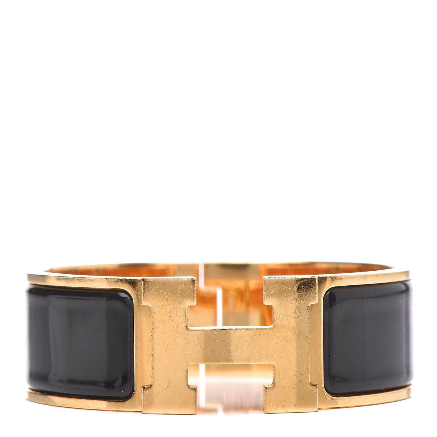 Enamel Wide Clic Clac H Bracelet PM Black