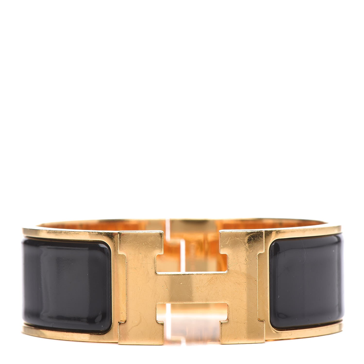 Hermes Enamel Wide Clic Clac H Bracelet PM Black 1 of 8