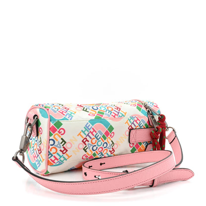 Gucci X THE NORTH FACE Econyl Nylon Barrel Shoulder Bag Ivory Turquoise Wild Rose 3 of 10