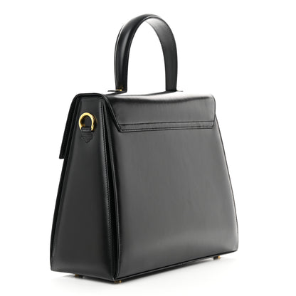 Salvatore Ferragamo Brushed Off Calfskin Iconic Large Top Handle Bag Black 3 of 17