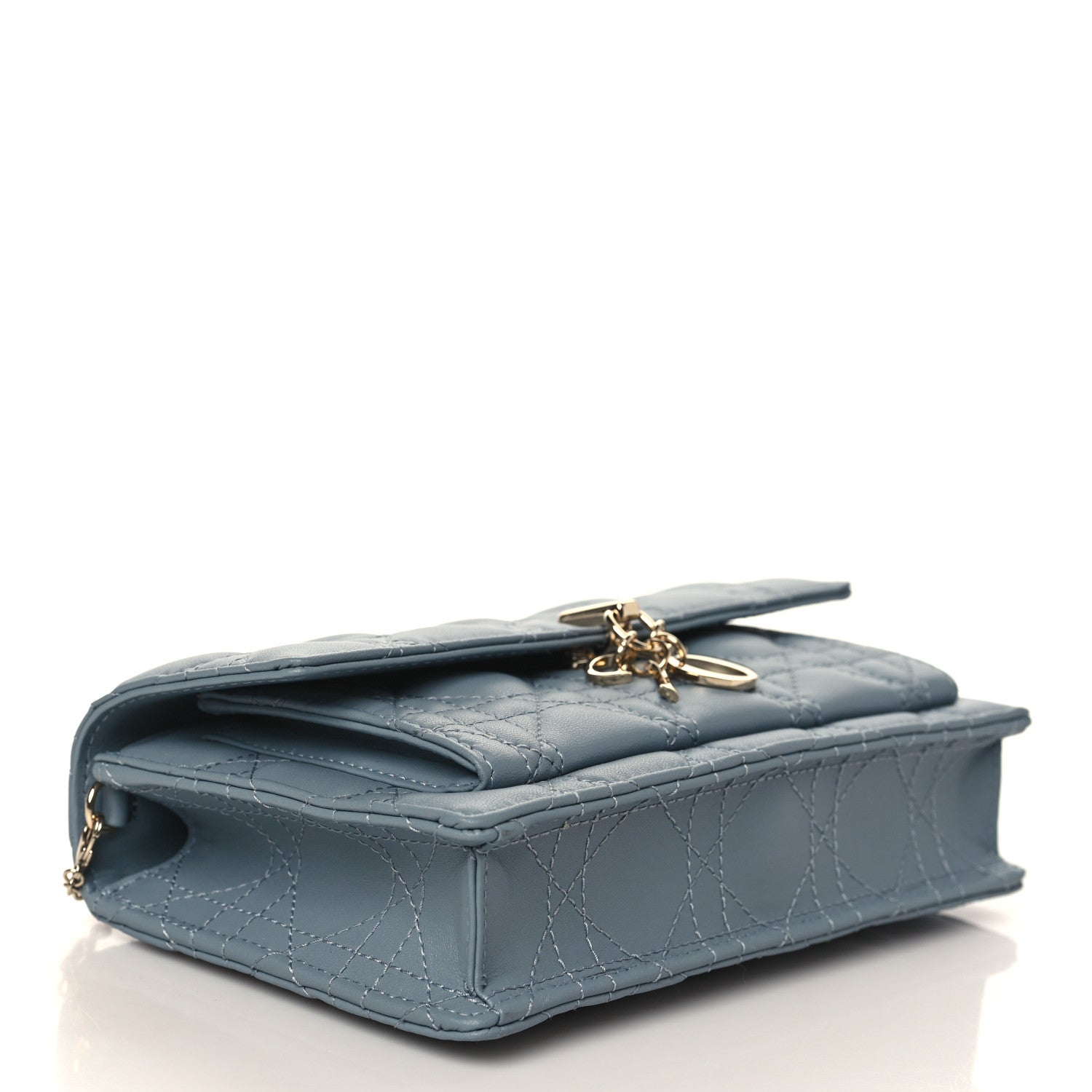 Christian Dior Lambskin Cannage Lady Dior Chain Pouch Cloud Blue 3 of 8