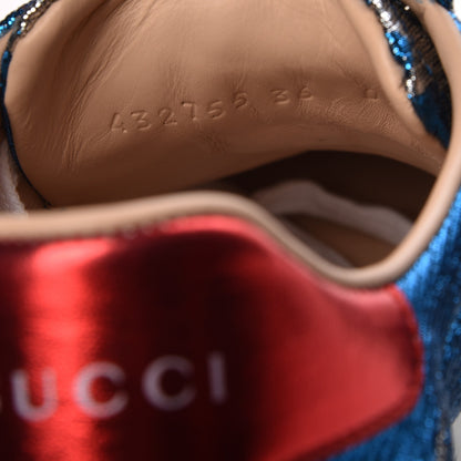 Gucci Lurex Starry Sky Sylvie Web New Ace Sneakers 36 Bluette Silver 5 of 9
