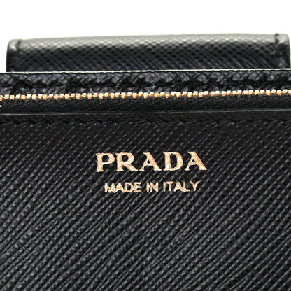 Prada Saffiano Metal Tab Wallet Black 6 of 7