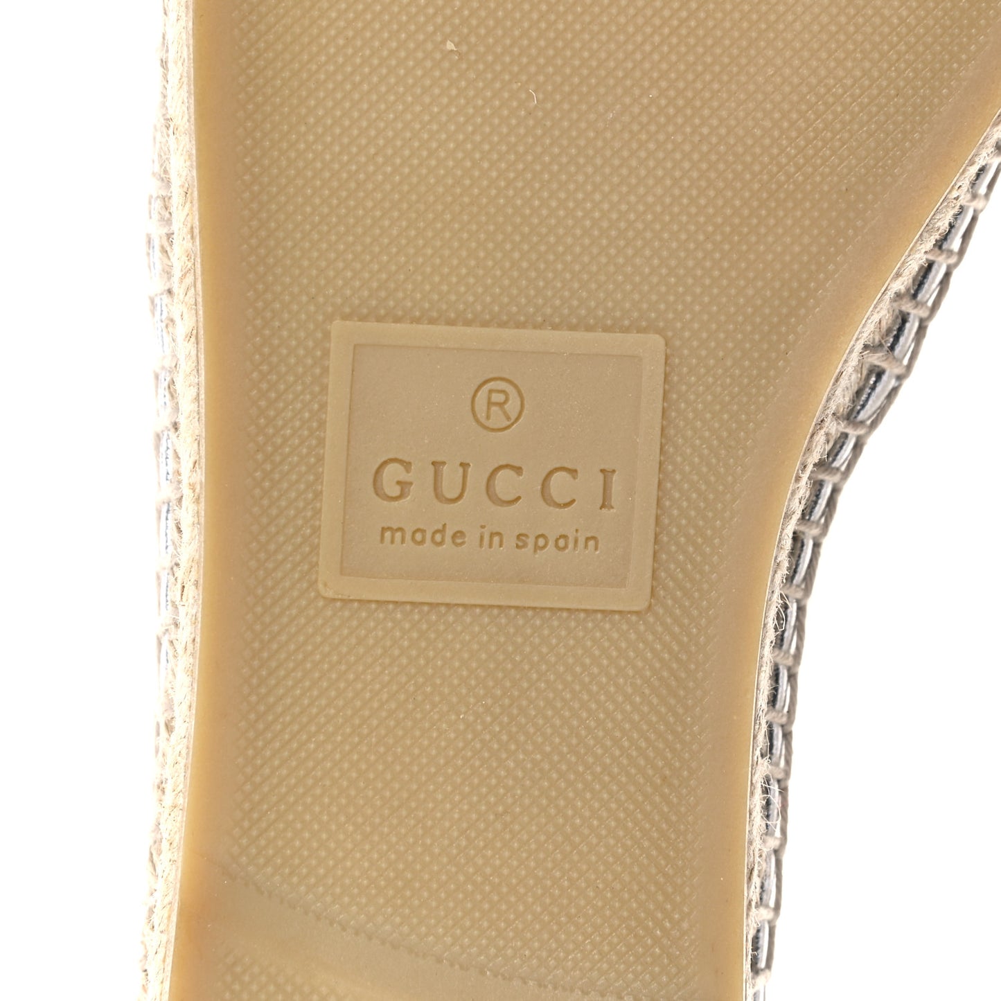 Lame Nappa GG Monogram Espadrilles 37 Silver Beige