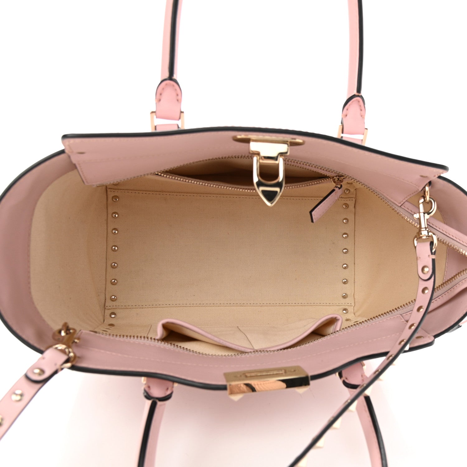 Valentino Garavani Vitello Small Rockstud Double Handle Tote Water Rose 4 of 9