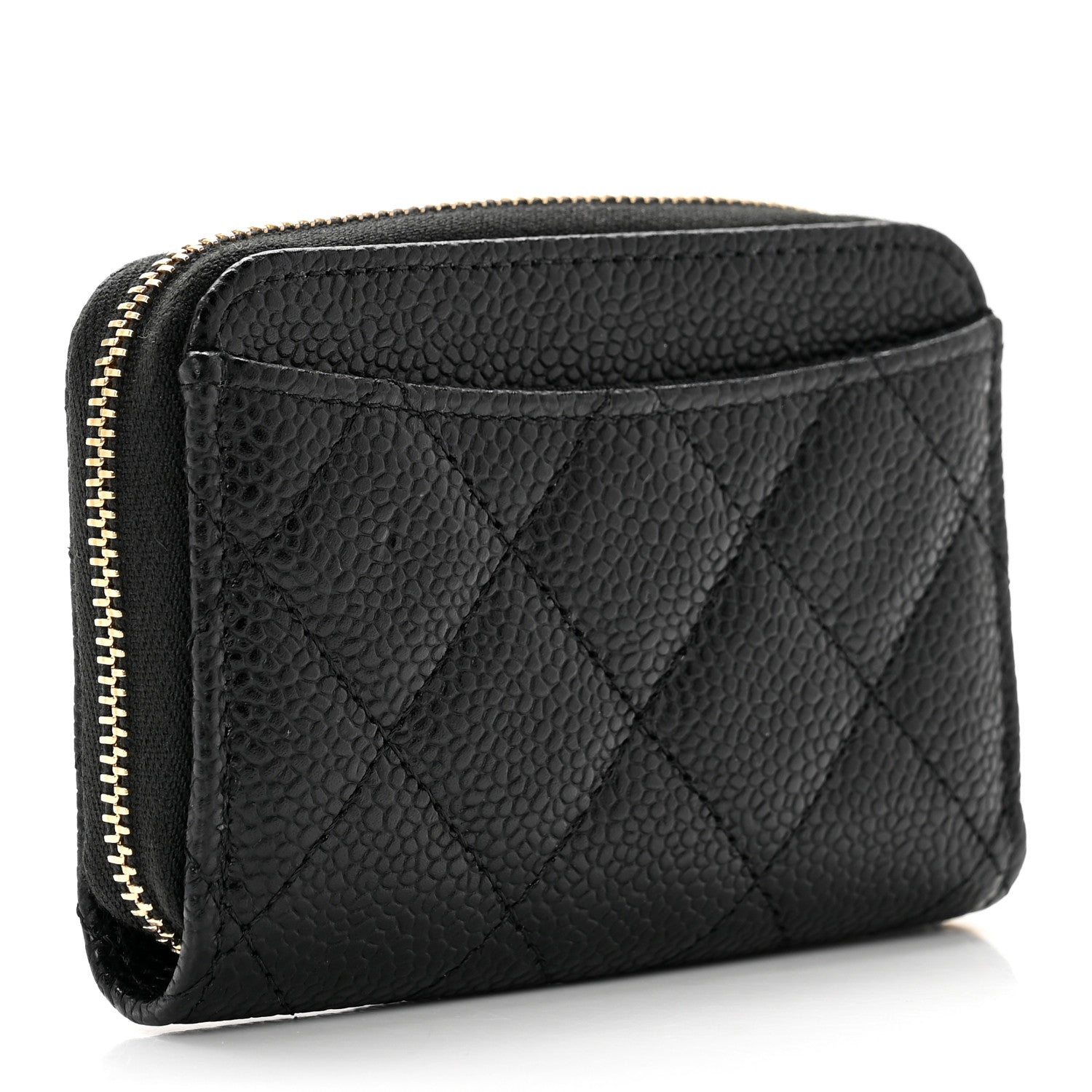 Chanel Caviar Quilted Zip Coin Purse Black 3 of 7
