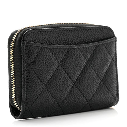 Chanel Caviar Quilted Zip Coin Purse Black 3 of 7
