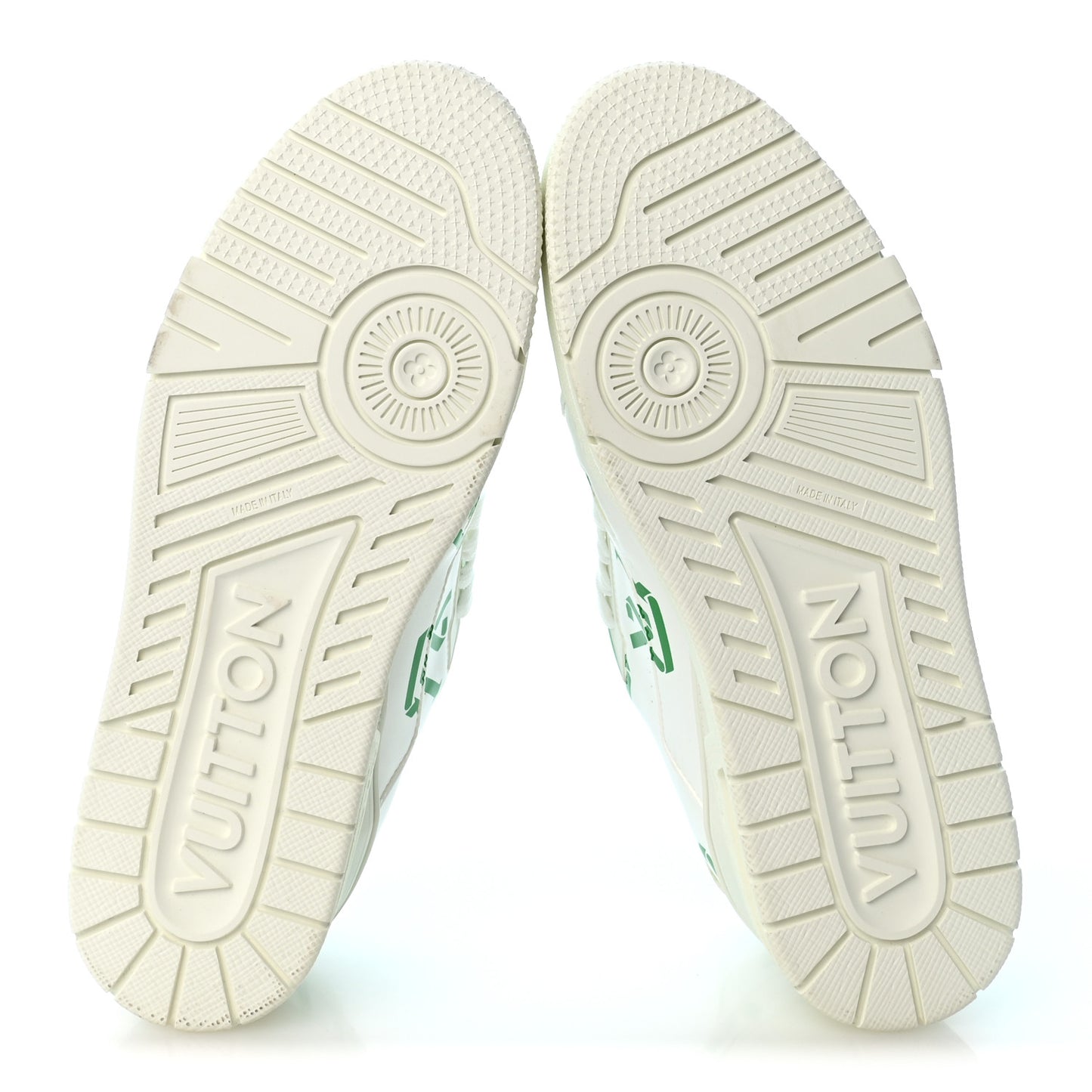 Mens LV Trainer Upcycling Sneakers 8.5 White Green