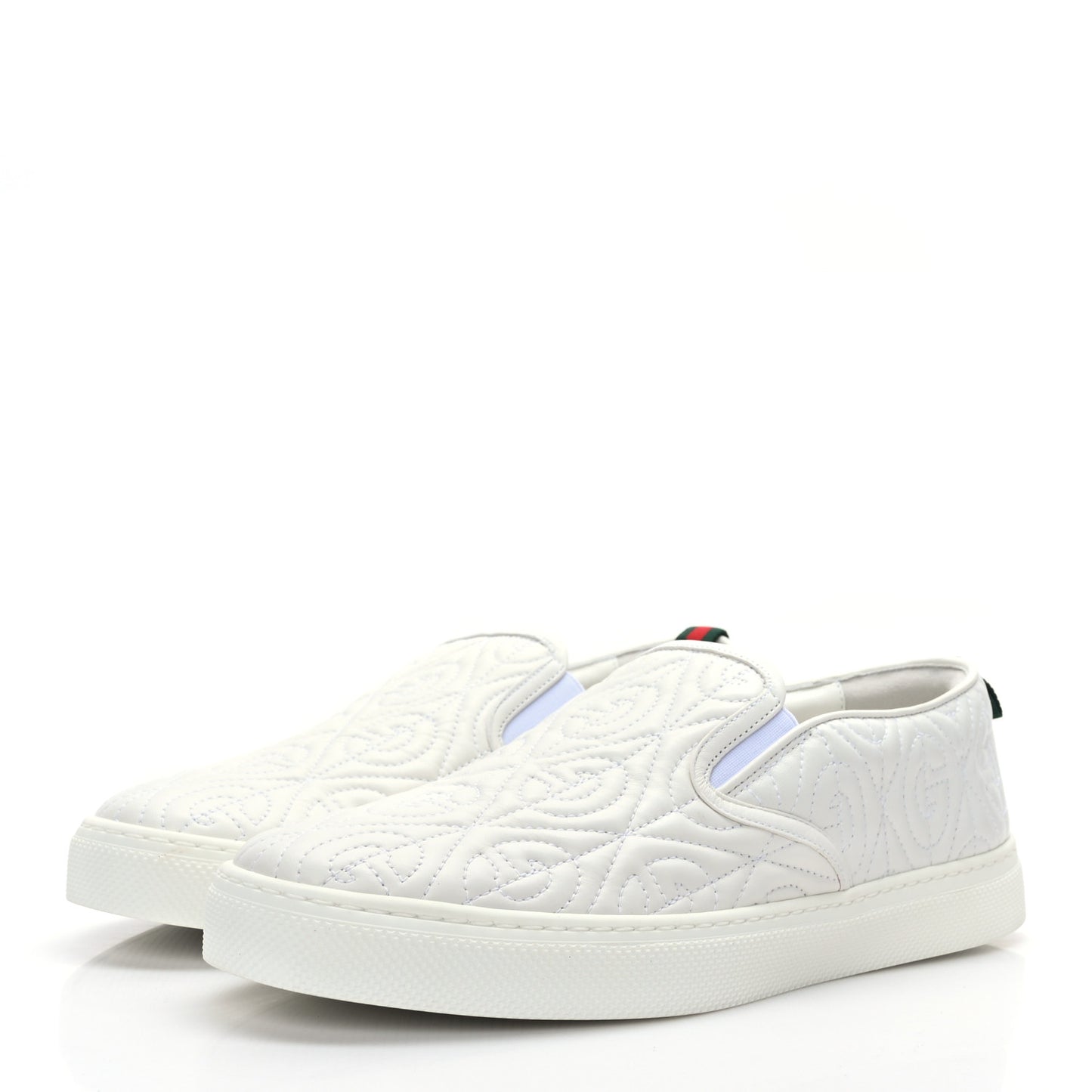 Nappa Web G Rhombus Quilted Mens Slip On Sneakers 8.5 Great White