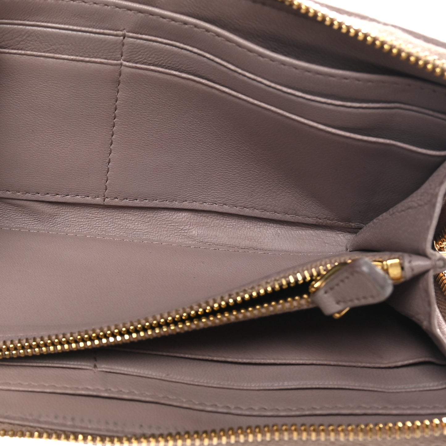 Nappa Matelasse Zip Around Wallet Pomice