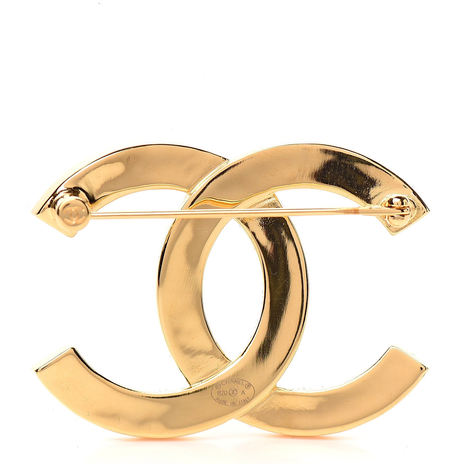Chanel Metal Paris Button CC Large Brooch Gold 2 of 4