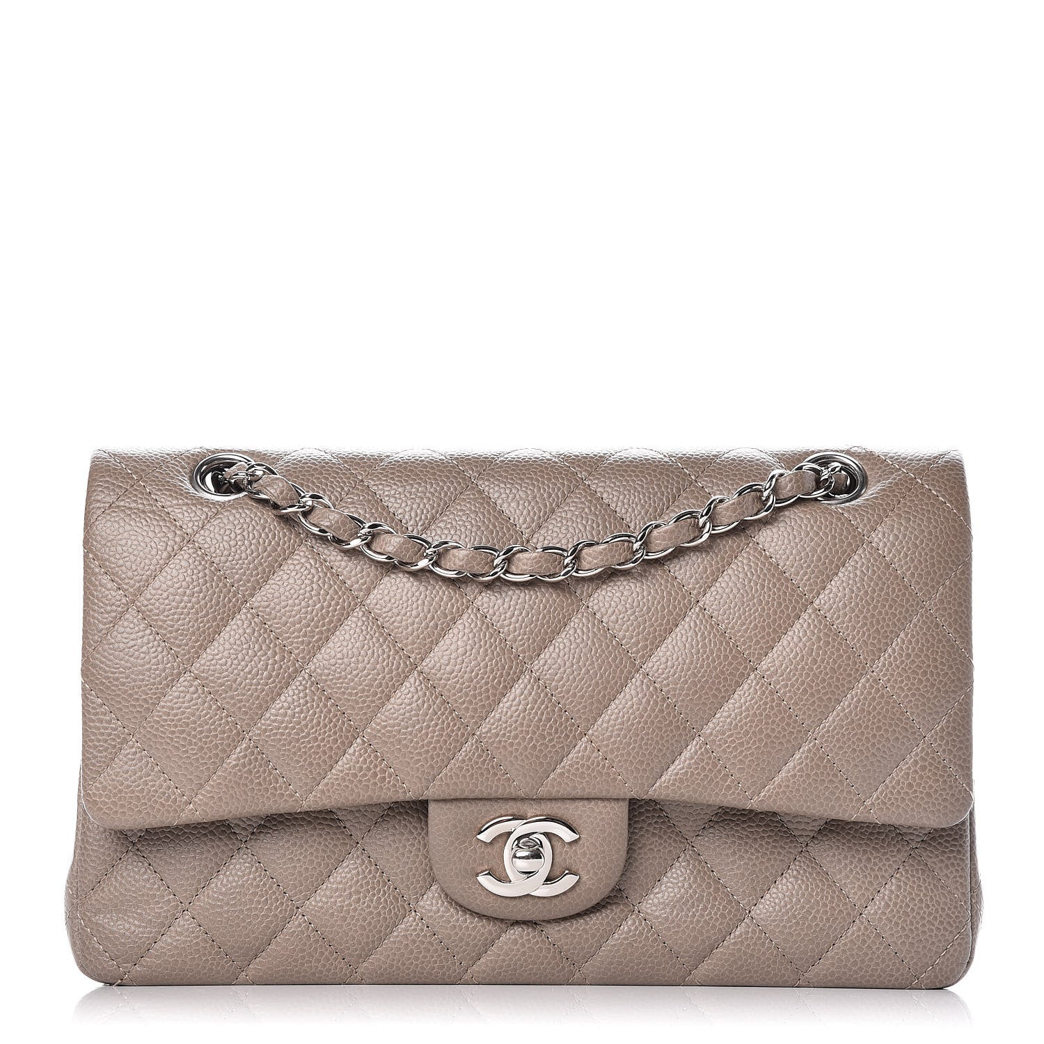 Chanel Caviar Quilted Medium Double Flap Taupe 1 of 15