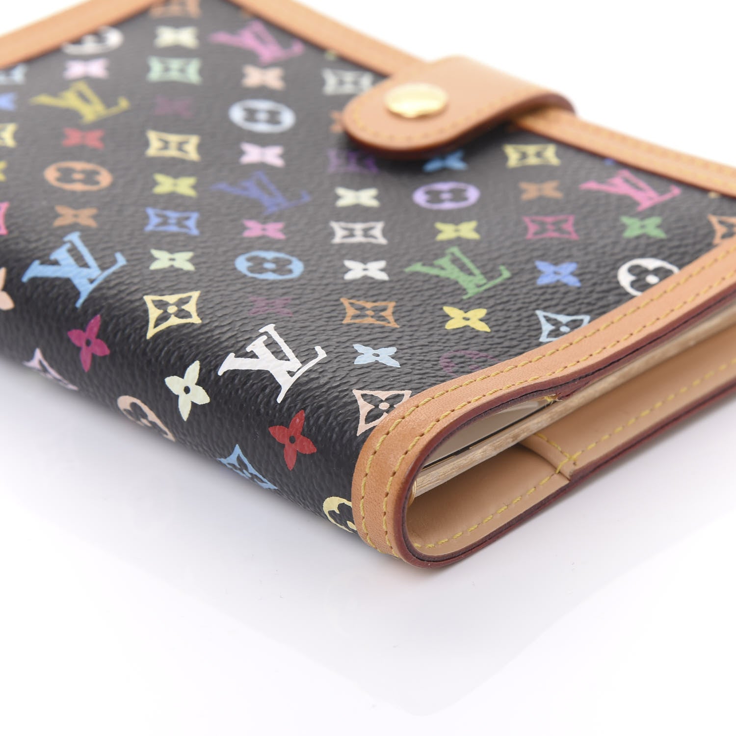 Louis Vuitton Monogram Multicolor Small Ring Agenda Cover Black 6 of 11