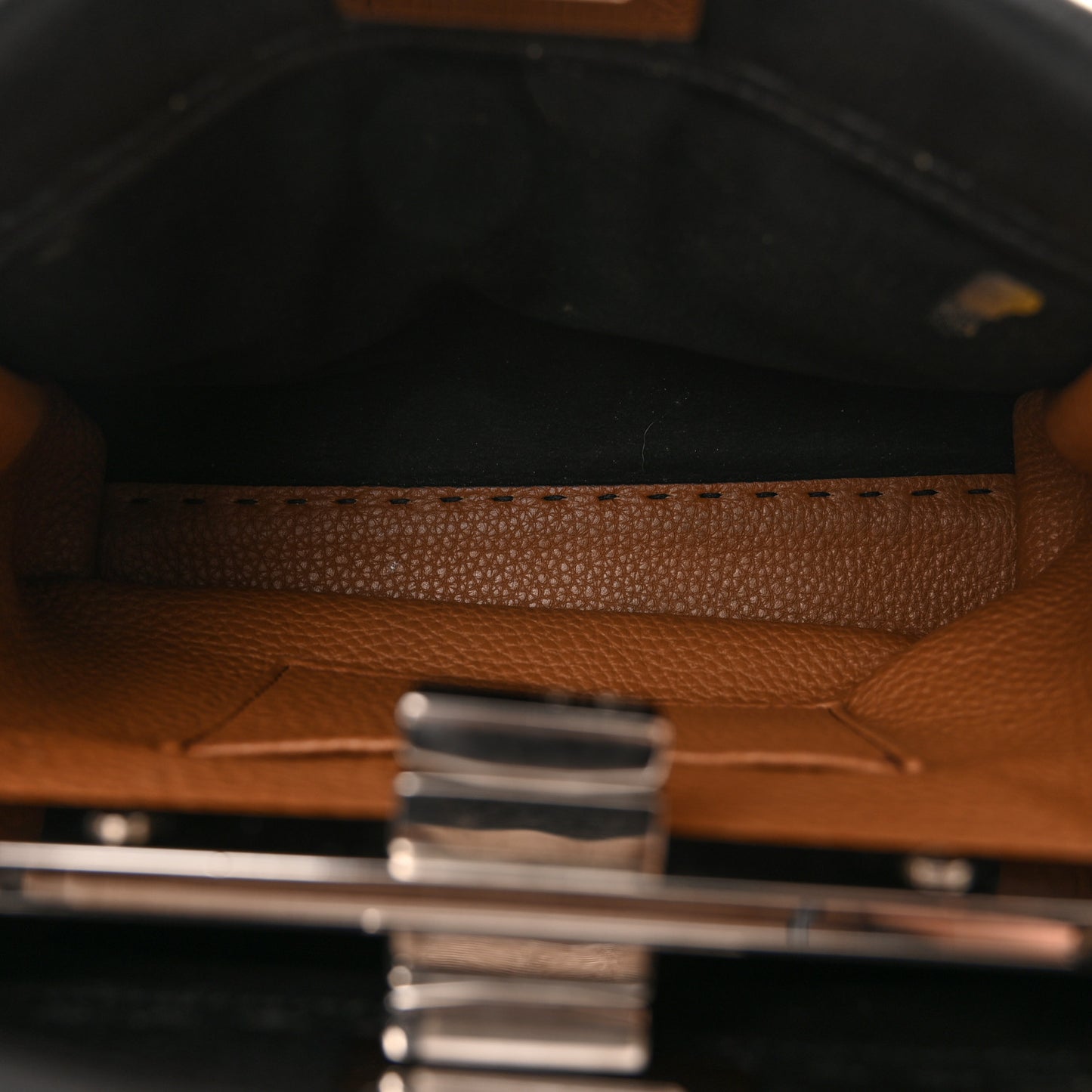 Cuoio Romano Selleria Bi-Color Mini Peekaboo Iconic Satchel Black Mou